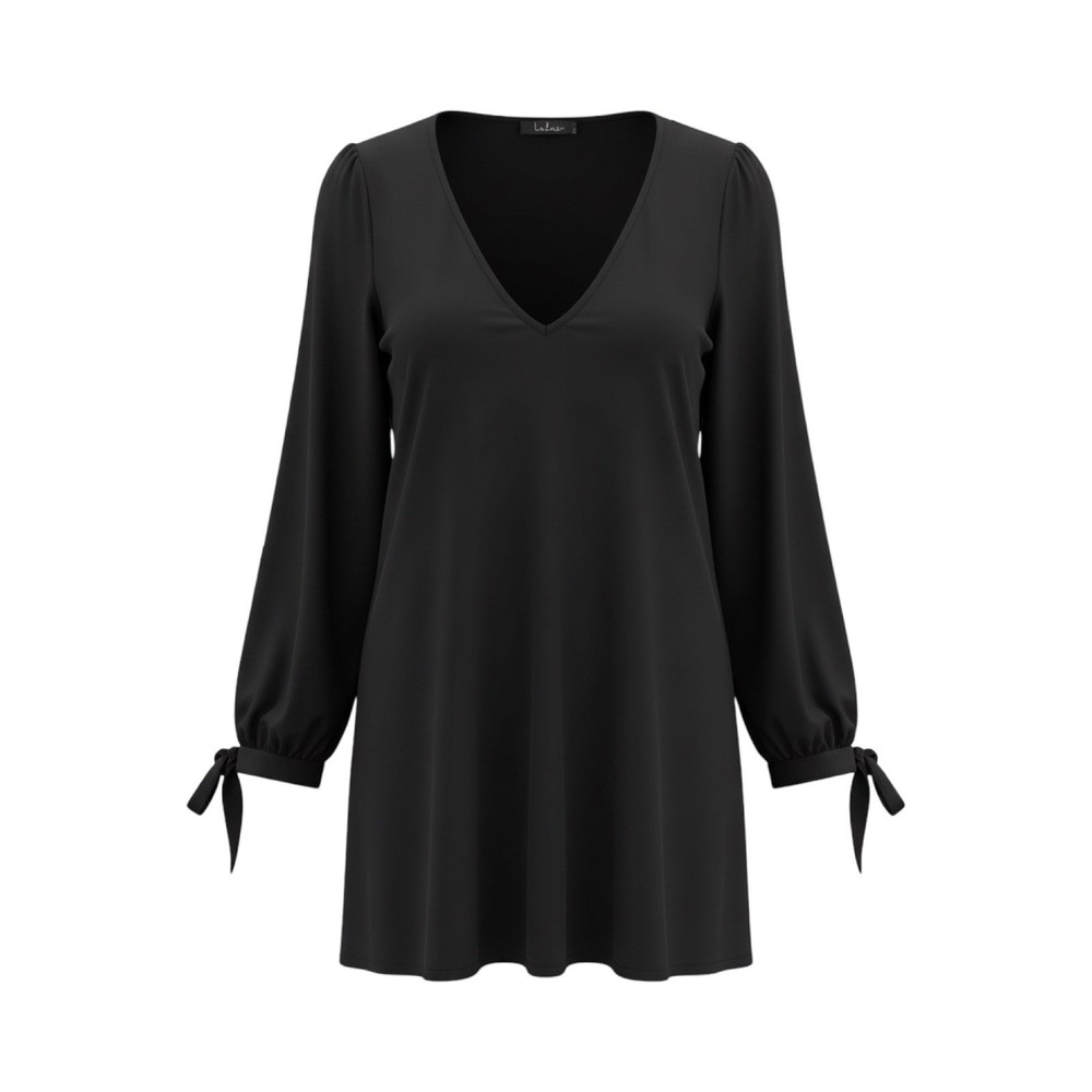 Lulus Womens Black Slit Flowy Sleeve Flutter Black Dress Size Medium USA MADE